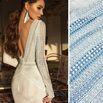 Krasen slog 2020 Nove Tkanine, Čipke Off belo Vezenje Guipure poroka poročna obleka tkanine, čipke Afriške čipke tkanine