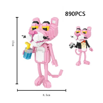 Vroče lepining ustvarjalci Calssic Risanka Živali 2v1 Pink Panther mini Micro Diamond gradniki model Opeke igrače za darila