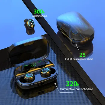 Brezžični čepkov 3500mAh LED Bluetooth Brezžične Slušalke Slušalke Čepkov TWS Touch Kontrole Šport Noise Cancel Slušalke