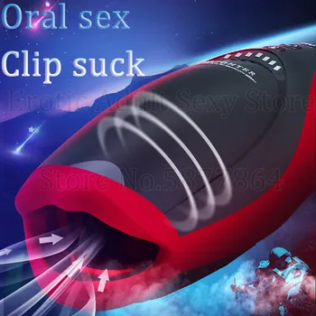 Realno Oralnim Seksom Moški Masturbator Ogrevanje Usta Posnetek Sesanju Penis Blowjob Masturbacija Pokal Vibrator Spolnih Igrač Za Moške Stroj