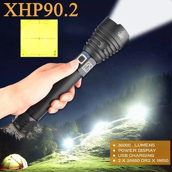 ZHIYU High Power XHP90 LED Svetilka USB Polnilne Zoom Baklo Luči 26650 18650 Ročni Lahka, Ultra Svetla luč svetilke