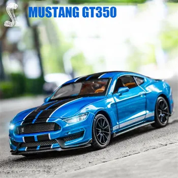 1/32 Mustang Shelby GT350 Zlitine Avto Igrača Modela prilagojenega Modela Avtomobila Potegnite Nazaj Utripa otroška Igrača Darilo Brezplačna Dostava