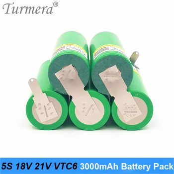 Turmera akumulator 5s 18v 21v 18650 vtc6 baterijo 3000mah spajkanje baterija za sesalnik in izvijač baterije meri OC