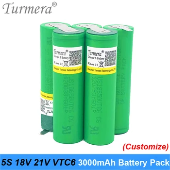 Turmera akumulator 5s 18v 21v 18650 vtc6 baterijo 3000mah spajkanje baterija za sesalnik in izvijač baterije meri OC