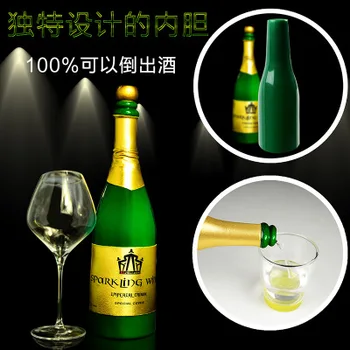 Novo Vanishing Steklenico Šampanjca čarovniških trikov iz LATEKSA((Črne ali Zelene) Steklenico Vina Fazi close up Magic Trick Rekviziti Prevara