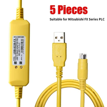 5 Kosov USB-SC09-FX Za Mitsubishi FX Serija PLC Programiranje Kabel FX0N FX1N FX2N FX0S FX1S FX3U FX3G Komunikacije Podatkovni Kabel