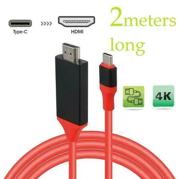 USLION Tip C za HDMI in združljiv Kabel USB 3.1 do 4K HD TV Pretvornik Napajalnik Za Macbook Samsung Galaxy S9 USB-C HDMI je združljiv