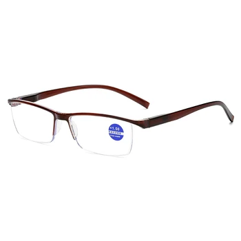 Ahora Ultralahkih Kvadratnih Pol Okvir Obravnavi Očala Presbyopic Očala Moški Ženske +100 +150 +200 +250 +300 +350 +400 Rjava Črna