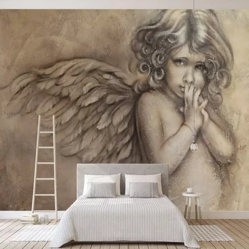 Po meri 3D Freske Ozadje Evropski Stil Angel Dnevna Soba, otroška Soba Ozadju Steno stensko Doma Dekor De Papel Parede 3 D