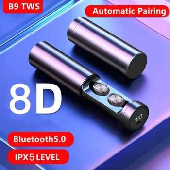 B9 TWS Bluetooth Slušalke Brezžične Slušalke 8D HIFI Šport Z MIC Čepkov Glasbe, Gaming Slušalke Za Xiaomi Huawei Iphone