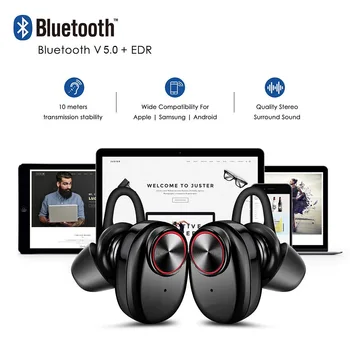 DISOUR TWS Bluetooth 5.0 Slušalke za V Uho Res Brezžične Slušalke Šport Stereo Čepkov Hands-Free (S Polnjenjem Polje Binaural Klicev