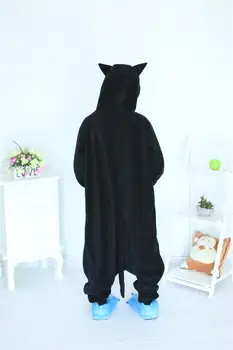 Kigurumi Polnoči Mačka Onesies Black Cat Pižamo Za Unisex Odraslih Pižamo Cosplay Kostum Živali Onesie Sleepwear Jumpsuit