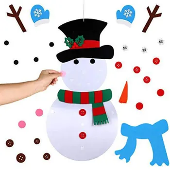 Božič DIY Počutil Snjegović Božič Darilo za Otroke DIY Velcro Visi Obeski Ornament Božična Drevesa Decoation Za Dom