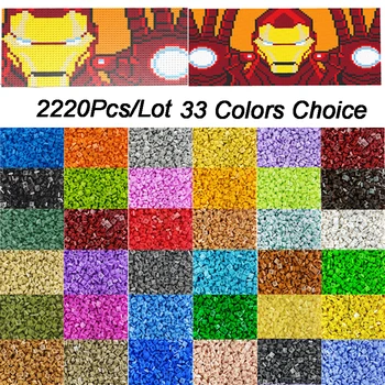 2220Pcs/veliko MOC Opeke 1x1 Ploščo Deli 33 Barve Izbira Bi QR Code & MOC Oblikovalci Bloki DIY Igrača Otrok Združljiv z 3024