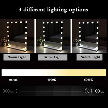 Hollywood Style Ličila Ogledala s Luči Prižgal Nečimrnosti Ogledalo z Zatemniti LED Žarnice Touch Control Design Kozmetični