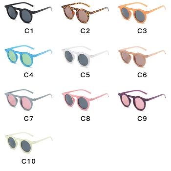 AOZE 2020 krog retro slogu okvir sončna očala jelly barve osebnost trend unisex sončna očala Priložnostne minimalističen hip hop očala