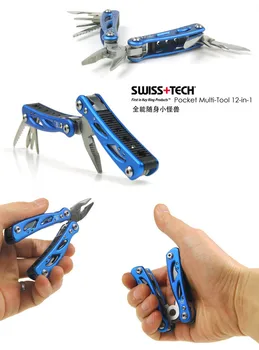 1PC Švicarski EOS Tech Žep Multi-tool 12-v-1 Klešče Folding Nož Outdoor Oprema za Taborjenje Preživetje Odpirač, Izvijač Komplet Orodja