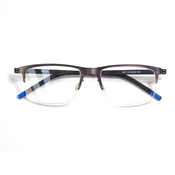 Brezvijačno Nemčija Berlin Oblikovanje Kovinskih Očal Optični Prikazovalnik Ultra Lahka, Prilagodljiva Pol Platišča Moških Recept Očala Za Kratkovidnost