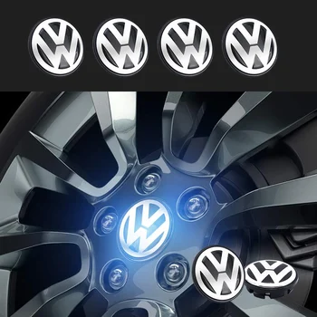 4pcs 65mm Svetlobna Magnetnem LED Emblem Kolo Center Hub Skp Za VW Volkswagen Golf MK7 Hrošč Tiguan Passat