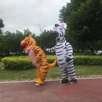 2020 Nov Napihljiv Kostumi Živali Tiger Zebra Maskota bo Ustrezala Stranka Vlogo Igra Halloween Božič Cosplay Kostum za Moški Ženska