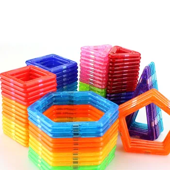 30PCS Mini Magnetni Bloki Igrača Kvadrat, Trikotnik Parcelo, 3D Magnetni Oblikovalec Stavbe Igrače za Otroke