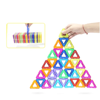 30PCS Mini Magnetni Bloki Igrača Kvadrat, Trikotnik Parcelo, 3D Magnetni Oblikovalec Stavbe Igrače za Otroke