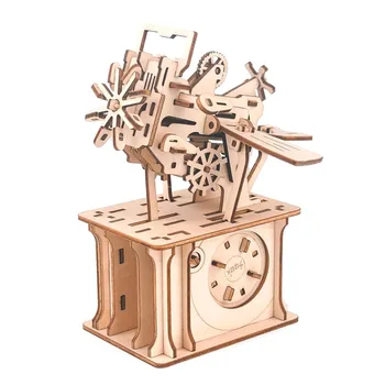 135Pcs DIY Lesene Music Box Foto Posnetek 3D Mehanske Uganke Model Izobraževanja Izhajajo Igrača Darilo Najboljše Dekor