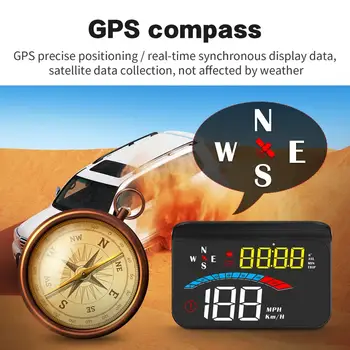 HUD Head Up Display Avto GPS, Digitalni merilnik Hitrosti Merilnik M16 Vetrobransko steklo Hitrost Projektor GPS Kompas Napetost KM/h, MPH za Vse Avtomobile