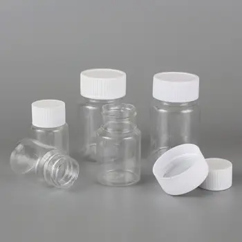 Veliko 50Pcs 15ml/20ml/30 ml/60ml Prozorno Plastično PET Vžigalnike Pečat Steklenice Vial Reagenta skladiščite Plastični navoj