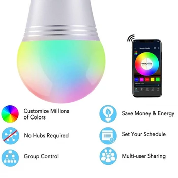 Wifi smart žarnica E14/E27 smart house telefon zatemnitev podporo Alexa Google IFTTT smart zvočnik glasovni nadzor 9W LED dekorativna luč