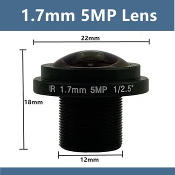 Panorama 5MP 1/2.5 palčni M12 za Nadzor Objektiva 1,7 mm FishEye Full HD IP AHD Kamere CCTV Varnostni Nadzor
