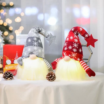 Božič 2020 dekoracijo Brezosebna Žareče Lutka Rudolph Okraski Novo Leto, darila Santa Claus Pletene Lutka Dekor za PROSTOR