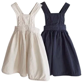 2021 Spomladi in Poleti, otroška Oblačila Nova Dekleta Bombaž Obesi Obleke Dekleta Telovnik Baby Dolgo Obleko Suspender