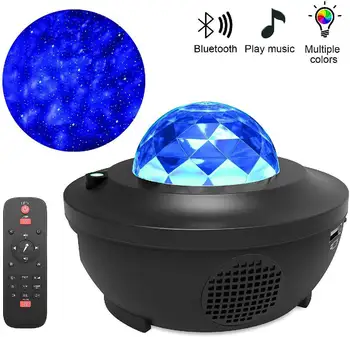 Galaxy Projektor Blueteeth Zvočnik Pisane Zvezdnato Nebo USB Glasovni Nadzor Predvajalnik Glasbe LED Nočna Lučka Romantično Projekcija Lučka