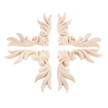 4pcs 10 cm Woodcarving Kotu Nalepke Lesene Figurice Obrti Kotu Appliques Okvir Onlay Steno, Vrata, Pohištvo, Dekorativno