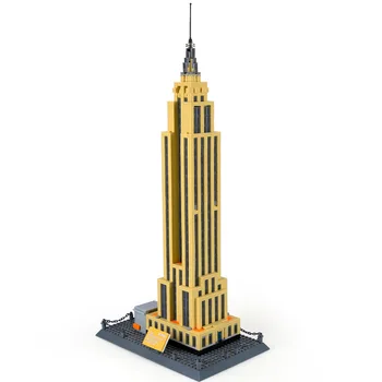 WanGe Mesto Stvarnika Arhitekture Empire State Fit Lepining Model Stavbe, Bloki, Opeke Set Sestavite Gradnja Igrače Darila