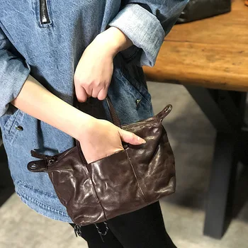 AETOO Letnik večnamenski cowhide torbici, ročno izdelanih usnjenih poševno vrečko, casual women ' eno-torba