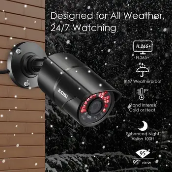 ZOSI H. 265 5MP Ultra HD POE IP Bullet CCTV IP Kamera za Video Nadzor POE NVR Sistem Nepremočljiva Prostem Night Vision