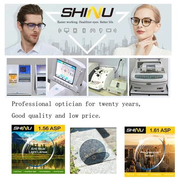 SHINU Squar Očala Okvir Smolo Leče Progresivna Multifokalna Obravnavi Očala Moški Lahko Meri Kot Recept Proti Sevanju