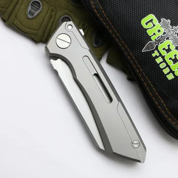 Zelena trn SNECX BUSTER folding nož M390 rezilo TC4 titana ročaj Baker tesnilo prostem kampiranje pripomoček za sadje nož EOS orodje