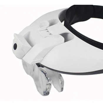 Dvojna LED Svetilka Očala Lupo,4 Leče Zamenjava Povečevalna Očala Očala za Branje,Nakit Ohrani,1X 1,5 X 2X 2.5 X 3,5