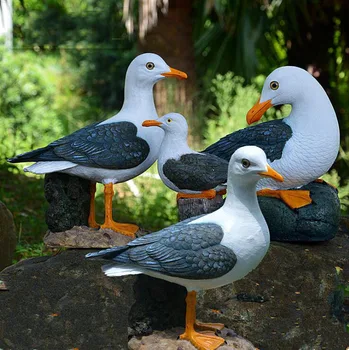 Vrtnarjenje Na Prostem Simulacije Živali, Ptice Okraski Smolo Galeb Obrti Vila Park Figurice Za Dekoracijo Dvorišče Stanovanjska Oprema