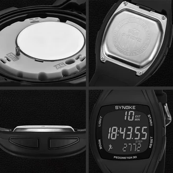 3D Pedometer Alarm Kronograf Večfunkcijsko Moških Digitalni Zapestje Gledati Nepremočljiva Vojaške Elektronika vojske ura Relojes