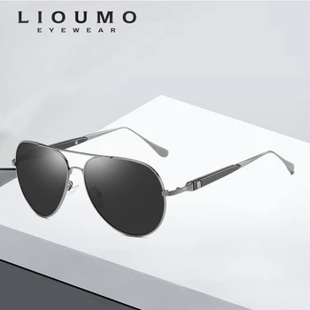 LIOUMO blagovno Znamko Design Modni Retro Pilotni sončna Očala Moških Polarizirana na Prostem Vožnjo sončna Očala Ženske Anti-Glare zonnebril heren
