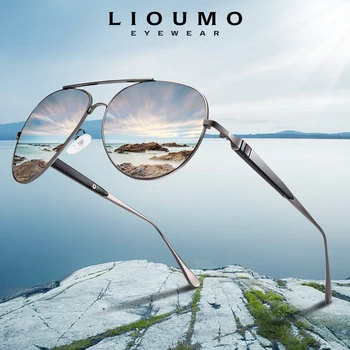 LIOUMO blagovno Znamko Design Modni Retro Pilotni sončna Očala Moških Polarizirana na Prostem Vožnjo sončna Očala Ženske Anti-Glare zonnebril heren
