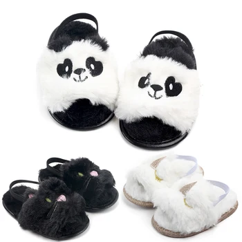 Specializiranimi za umetno Krzno, Baby Čevlji Poletje Srčkan Malčke Baby Dekleta Čevlji Risanka Aminal Design Mehko tekstilnih Notranji Čevlji Prvi Pohodniki 0-18 M Panda