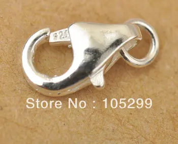 Hitra dostava 50pcs veliko 925 Sterling Srebrni nakit ugotovitve Pribor jastog zaponko z odpiranjem skok tesnilo spojke čare