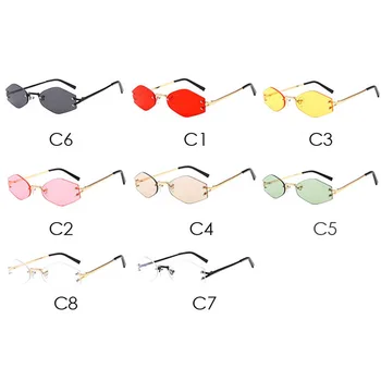 Seemfly Retro Ovalne sončna Očala Ženske Moški Rimless 2020 Morskih Objektiv Majhen Okvir sončna Očala Ženski UV400 Odtenki Oculos Gafas De Sol