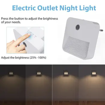 NICLUX LED Nočna Lučka Mini Senzor za Svetlobo Noč Svetlobe EU Plug Samodejni Vklop/Izklop Brezžične Postelji Luči Za Spalnico, Kuhinjo, dnevno Sobo