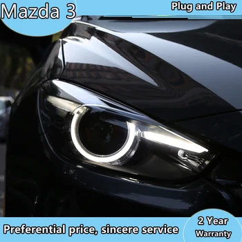Avto Styling Glavo Svetilka za Mazda 3 Žarometi 2017-2018 Nova Mazda3 Axela LED Smerniki LED DRL Skril Bi Xenon Auto Dodatki
